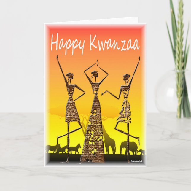 Tarjeta Festiva Kwanzaa feliz (Anverso)