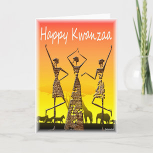 Tarjeta Festiva Kwanzaa feliz