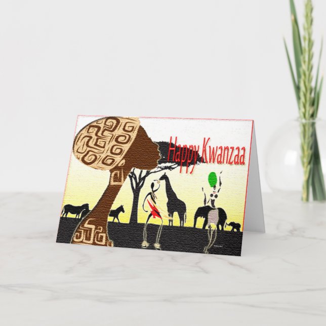 Tarjeta Festiva Kwanzaa feliz (Anverso)