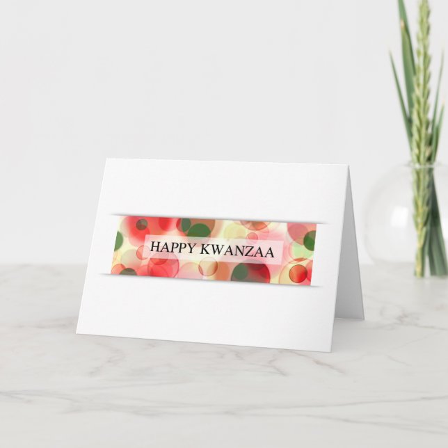 Tarjeta Festiva Kwanzaa feliz (bokeh) (Anverso)