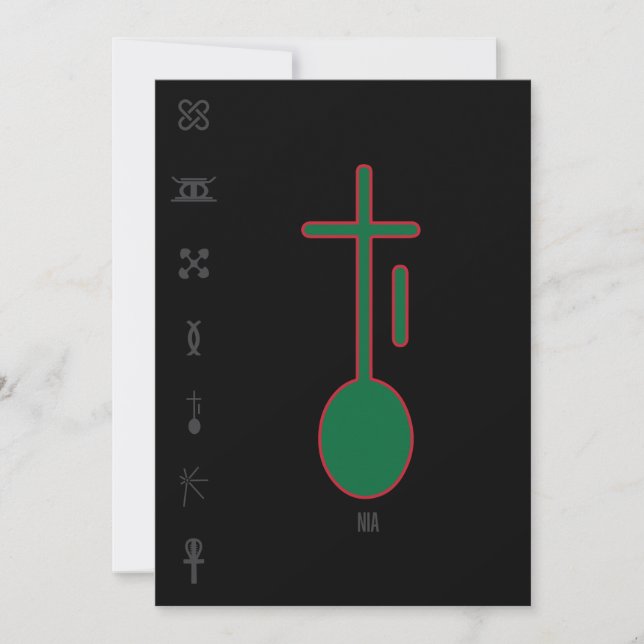 Tarjeta Festiva Kwanzaa Nia (Anverso)