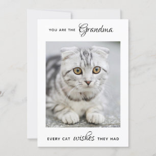 Tarjeta Festiva La abuela del gato, la foto Mascota personalizada,