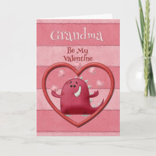 Tarjeta Festiva La abuela feliz del el día de San Valentín sea mi
