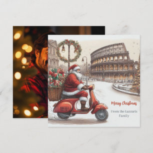 Tarjeta Festiva La acuarela de los Navidades de Santa Roma   su fo