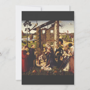 Tarjeta Festiva La Adoración de Biagio d'Antonio Arte Medieval