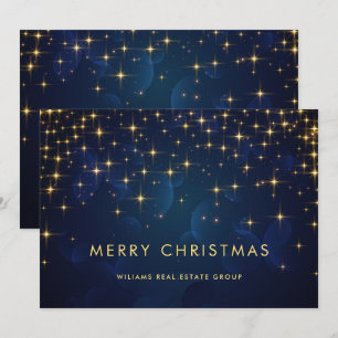 Tarjeta Festiva La aguja de la marina de oro ilumina a Navidades c