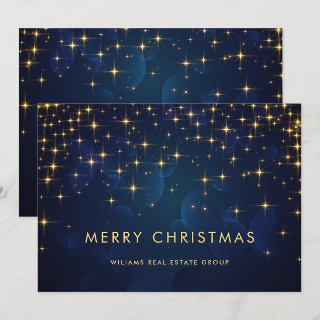 Tarjeta Festiva La aguja de la marina de oro ilumina a Navidades c (Anverso / Reverso)