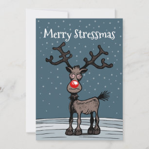 Tarjeta Festiva La Alegre Estrésnavidad de Rudolph