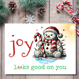 Tarjeta Festiva La alegría se ve bien en tus gruñidos Navidades Sn