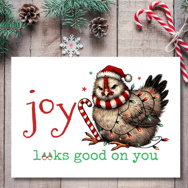 Tarjeta Festiva La alegría se ve bien en tus Navidades de pollo gr (Subido por el creador)