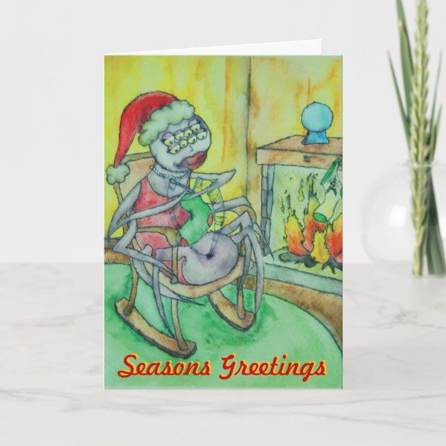 Tarjeta Festiva La araña de los Navidades (Anverso)