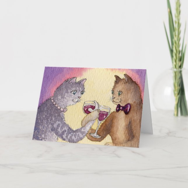 Tarjeta Festiva La bebida a mí solamente con Thine observa la (Anverso)