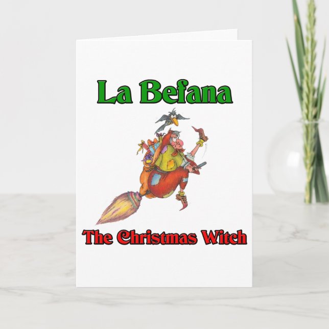 Tarjeta Festiva La Befana La Bruja de los Navidades. (Anverso)