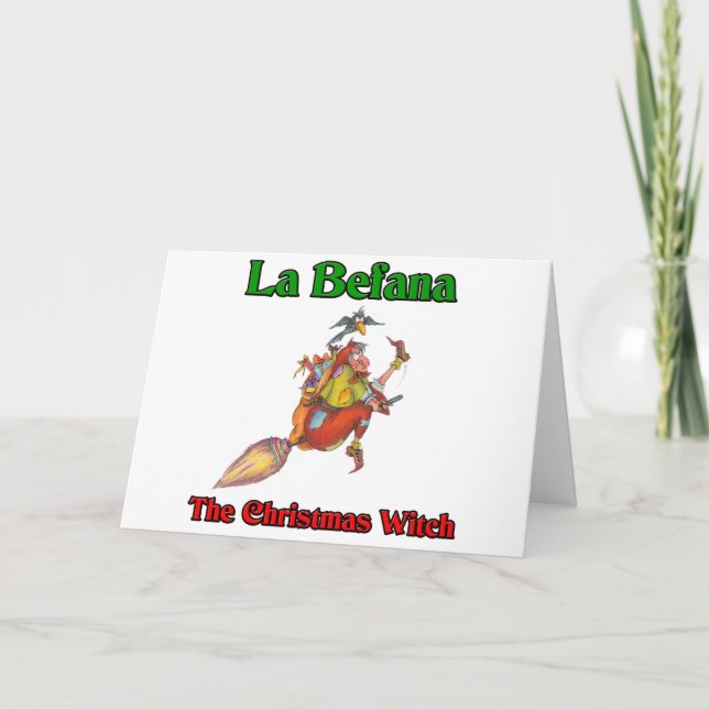Tarjeta Festiva La Befana La Bruja de los Navidades. (Anverso)