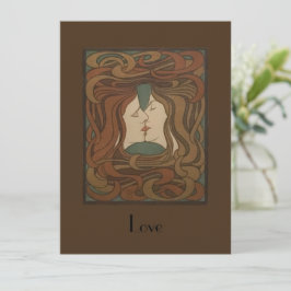 Tarjeta Festiva La besada de 1898, mujer - Art Nouveau - Ilustraci