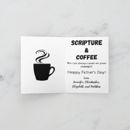 Tarjeta Festiva La Biblia del Día del Padre contra el café y las e