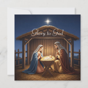 Tarjeta Festiva La Biblia Gloria Religiosa A Dios Navidades Cristi