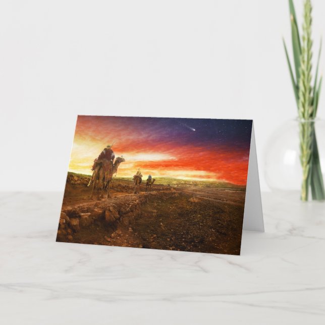 Tarjeta Festiva La biblia - hombres sabios - unos de los reyes (Anverso)