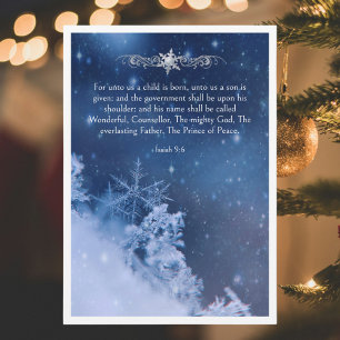 Tarjeta Festiva La Biblia Verse Jesucristo Navidades de copas de n