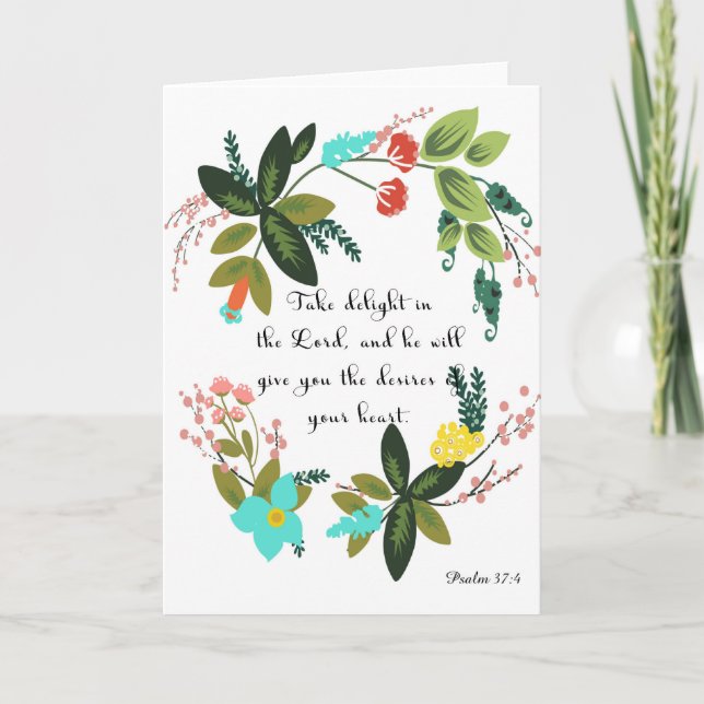 Tarjeta Festiva La biblia versifica el arte - 37:4 del salmo (Anverso)