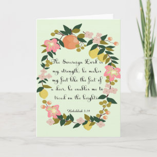 Tarjeta Festiva La biblia versifica el arte - 3:19 de Habakkuk