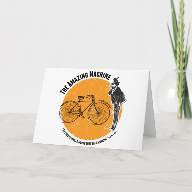 Tarjeta Festiva La bicicleta asombrosa (Anverso)