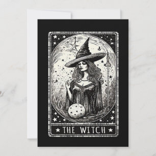 Tarjeta Festiva La bruja Tarot Carta Vintage Halloween Bruja