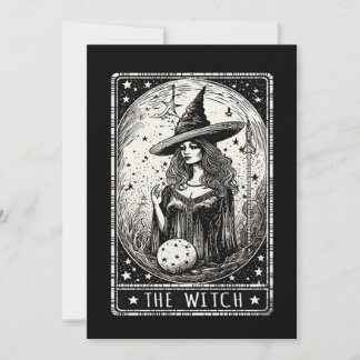 Tarjeta Festiva La bruja Tarot Carta Vintage Halloween Bruja