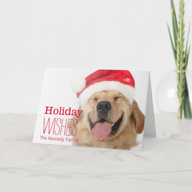 Tarjeta Festiva La cabeza y la sonrisa tonta de un perro feliz (Anverso)