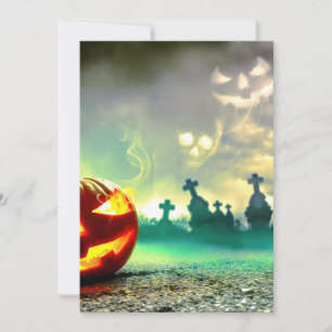 Tarjeta Festiva La calabaza de Halloween luminosa de SlipperyJoe w