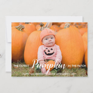 Tarjeta Festiva La calabaza más linda de Halloween en el parche