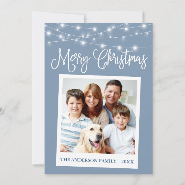 Tarjeta Festiva La caligrafía ilumina la fotografía de cámara inst (Anverso)