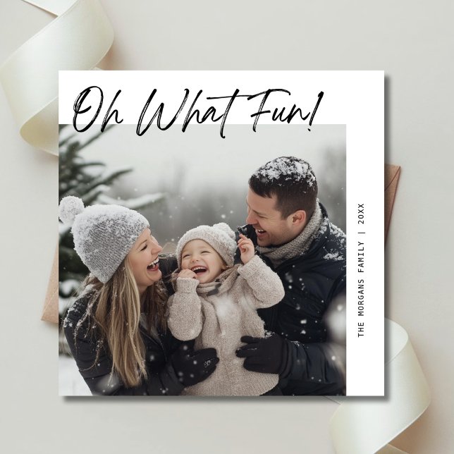 Tarjeta Festiva La caligrafía moderna Oh Qué Navidades familiares  (Subido por el creador)