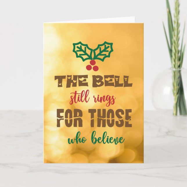 TARJETA FESTIVA LA CAMPANA SIGUE SONANDO PARA QUIENES CREEN (Anverso)