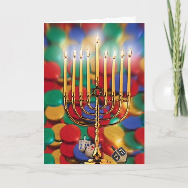 Tarjeta Festiva La canción de Dreidel (Anverso)