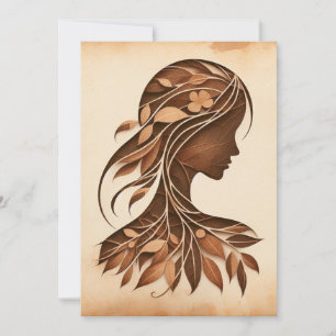 Tarjeta Festiva la cara de las mujeres deja el estilo Art Nouveau 