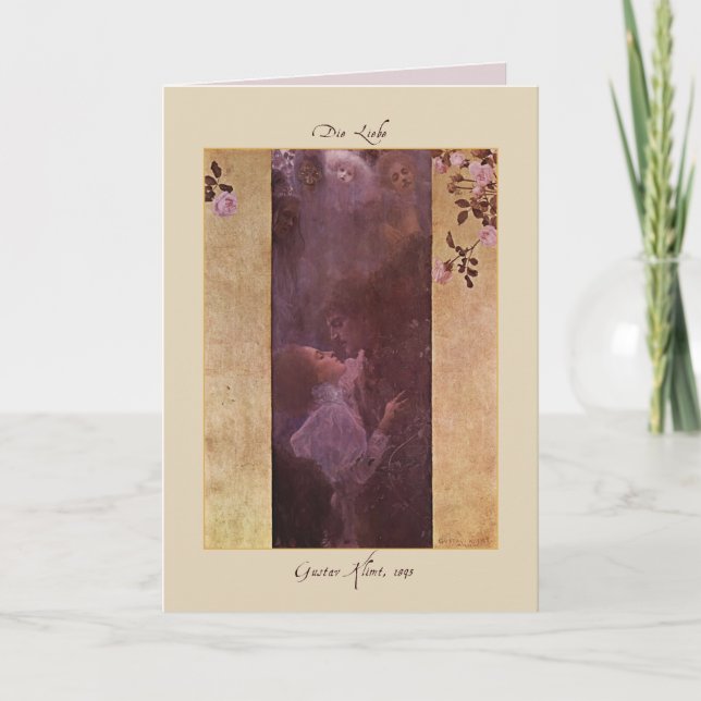 Tarjeta Festiva La carta de amor de San Valentín de Gustav Klimt 1 (Anverso)