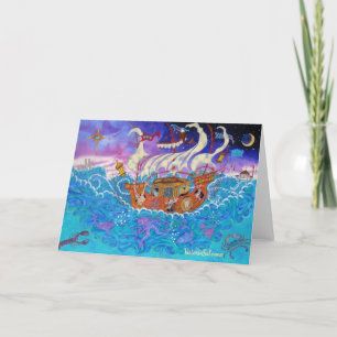 Tarjeta Festiva La carta de arte sobre la inundación