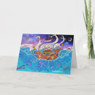 Tarjeta Festiva La carta de arte sobre la inundación