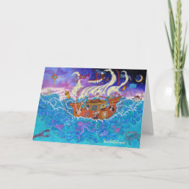 Tarjeta Festiva La carta de arte sobre la inundación