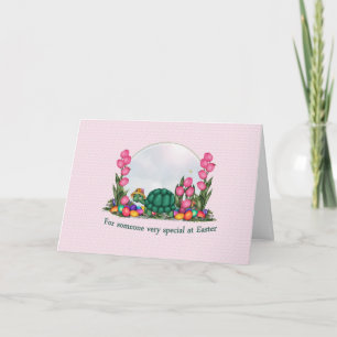 Tarjeta Festiva La carta de la tortuga de Pascua