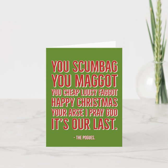Tarjeta Festiva La carta de los Navidades de los pogues. (Anverso)