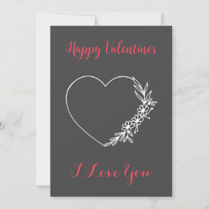 Tarjeta Festiva La carta de San Valentín personalizado Minimalista