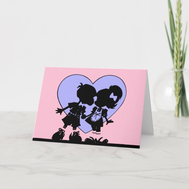 Tarjeta Festiva La carta del beso retro (Anverso)