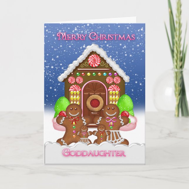 Tarjeta Festiva La casa Gingerbread de la diosa y los Navidades fa (Anverso)
