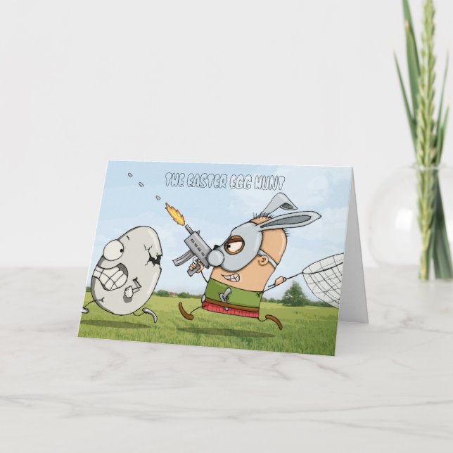 TARJETA FESTIVA LA CAZA DE HUEVOS DEL ESTE (Anverso)