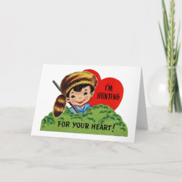 Tarjeta Festiva La caza retro de San Valentín por tu corazón