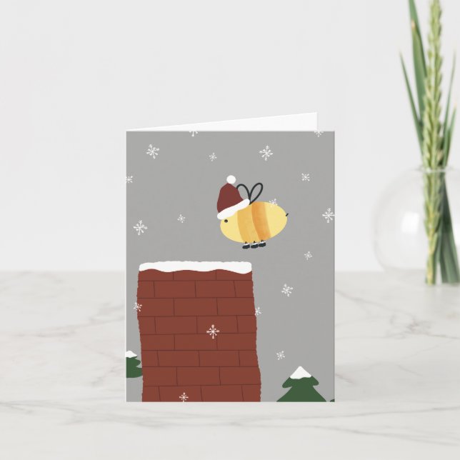 Tarjeta Festiva La Cheeky Santa Bee (Anverso)