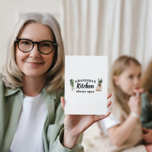 Tarjeta Festiva La cocina de la abuela moderna siempre está abiert