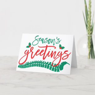 Tarjeta Festiva La columna vertebral de saludos de temporada y la